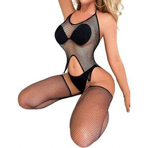 Fishnet Body Stockings Mesh Lingerie Bodysuit Body Soft BDSM Bondage Cosplay NWT